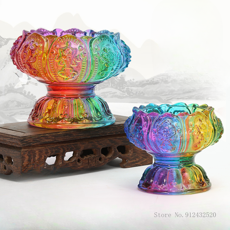 Candle Glass Supplies - Colorful Lucky High Feet Lamp Holder,