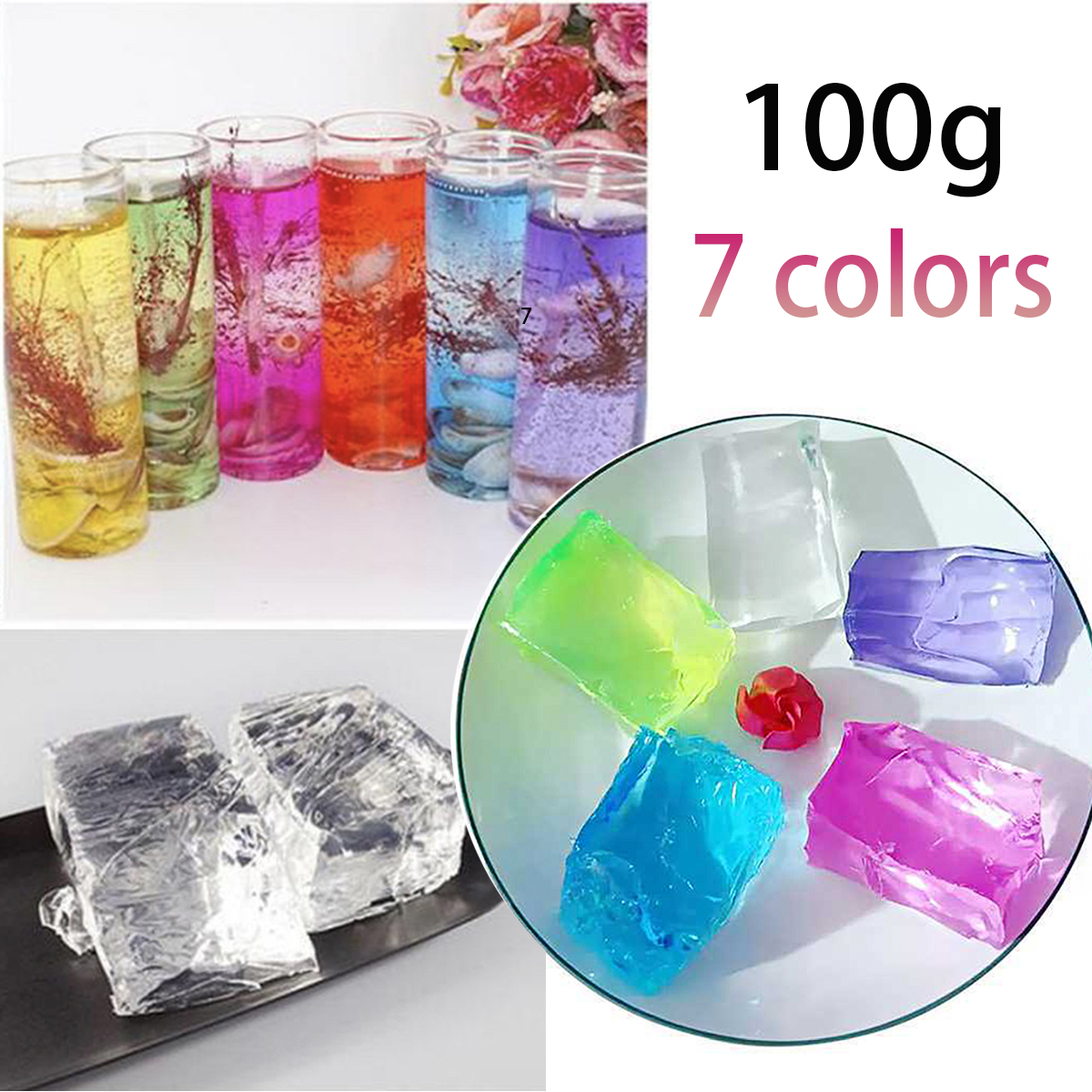 Candle Supplies Storage - 100G 7Colors Jelly Wax DIY Handmade