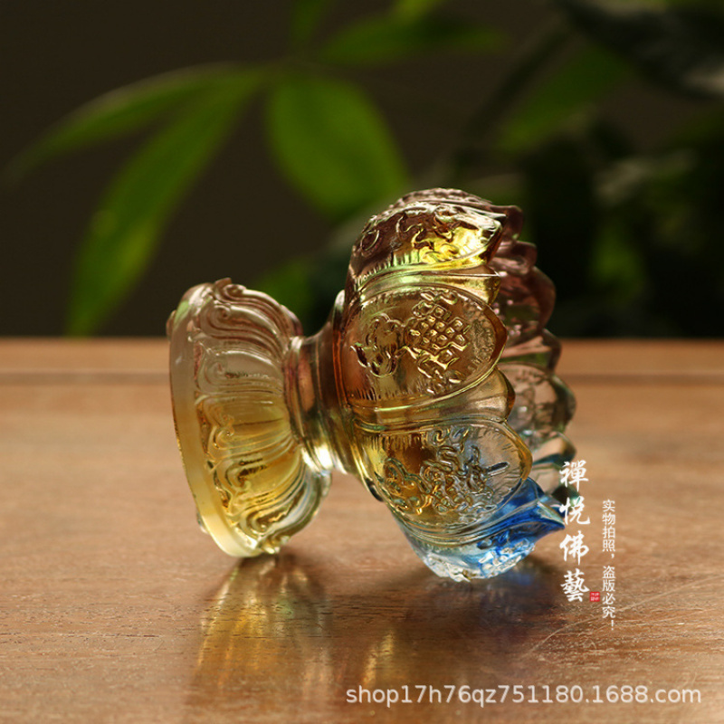 Glass Wealth Lotus Eight Auspi - Candle Glass Supplies avaliação e preço
