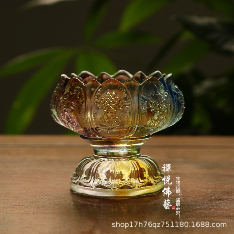 Glass Wealth Lotus Eight Auspi - Candle Glass Supplies avaliação e preço