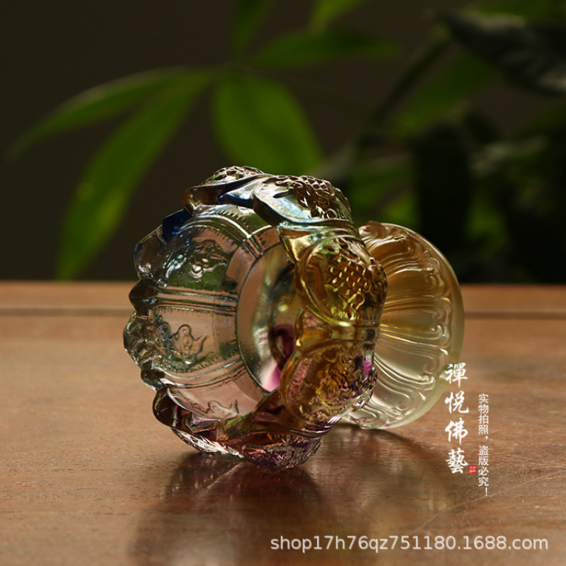 Glass Wealth Lotus Eight Auspi - Candle Glass Supplies avaliação e preço