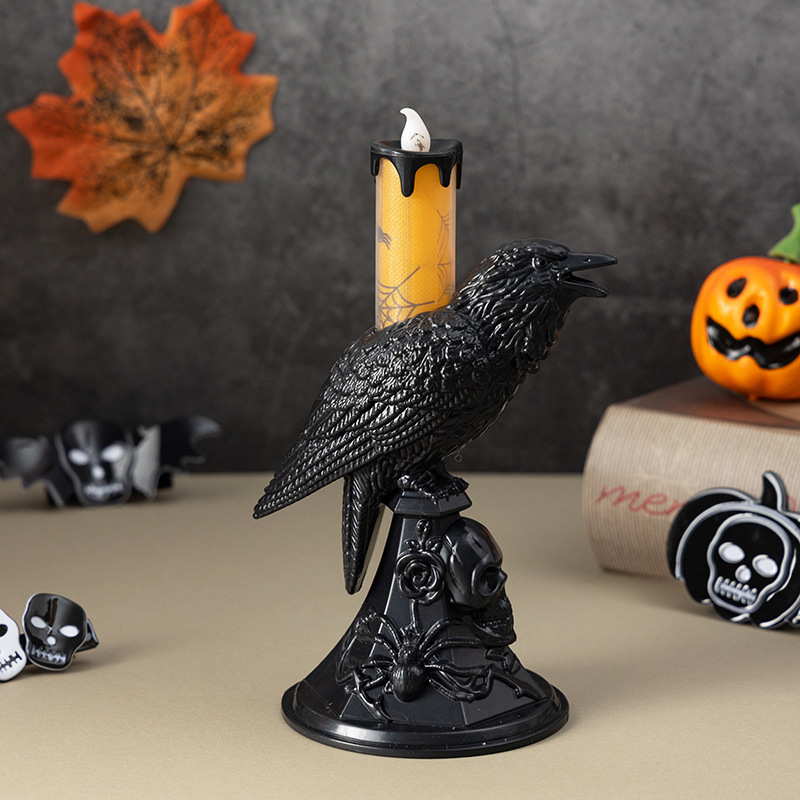 Black Crow Statue Candlestick  - Candle Supplies Europe avaliação e preço
