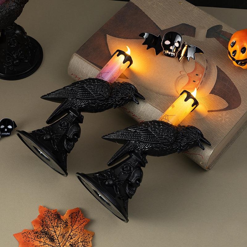 Black Crow Statue Candlestick  - Candle Supplies Europe avaliação e preço