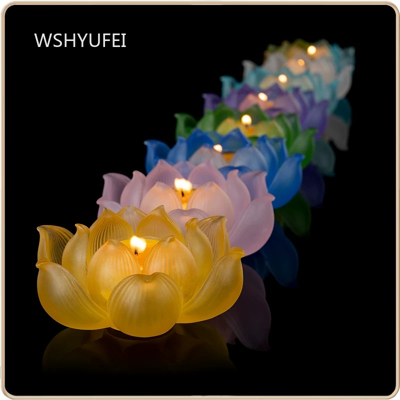 Glass Lotus Candlestick Househ - Candle Glass Supplies avaliação e preço