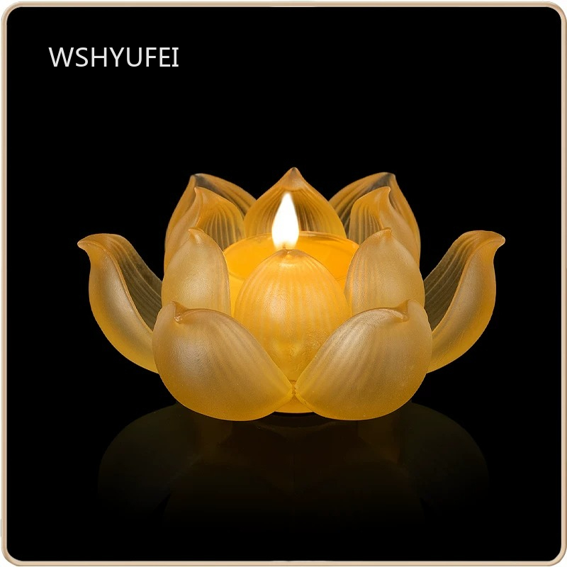 Glass Lotus Candlestick Househ - Candle Glass Supplies avaliação e preço