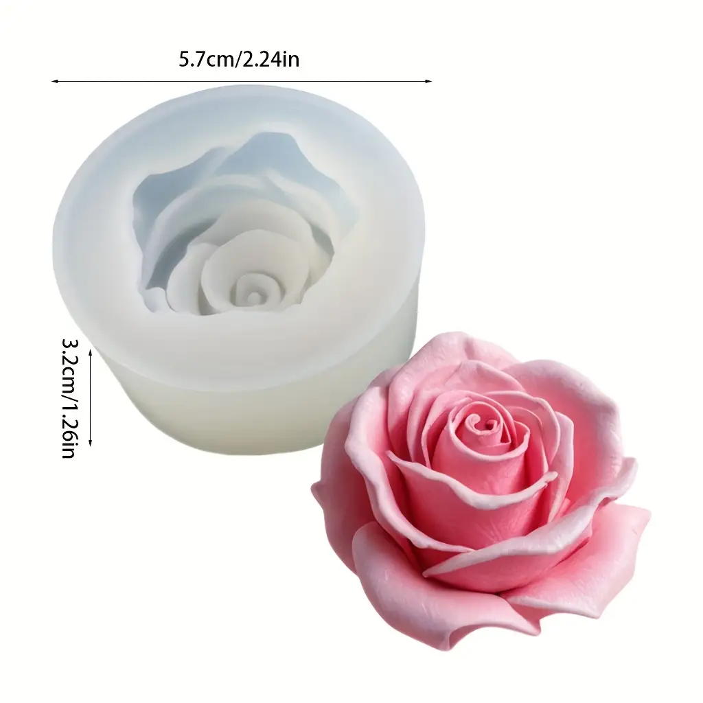 1 Rose Silicone Candle Mold -  - Candle Supplies Storage avaliação e preço
