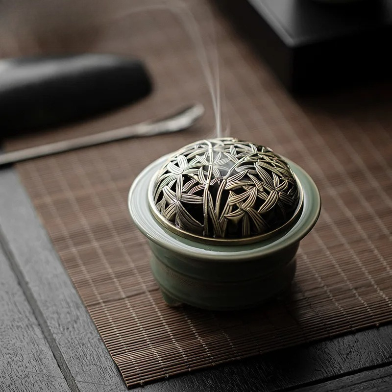 Yue Kiln Celadon Incense Holde - Candle Glass Supplies avaliação e preço