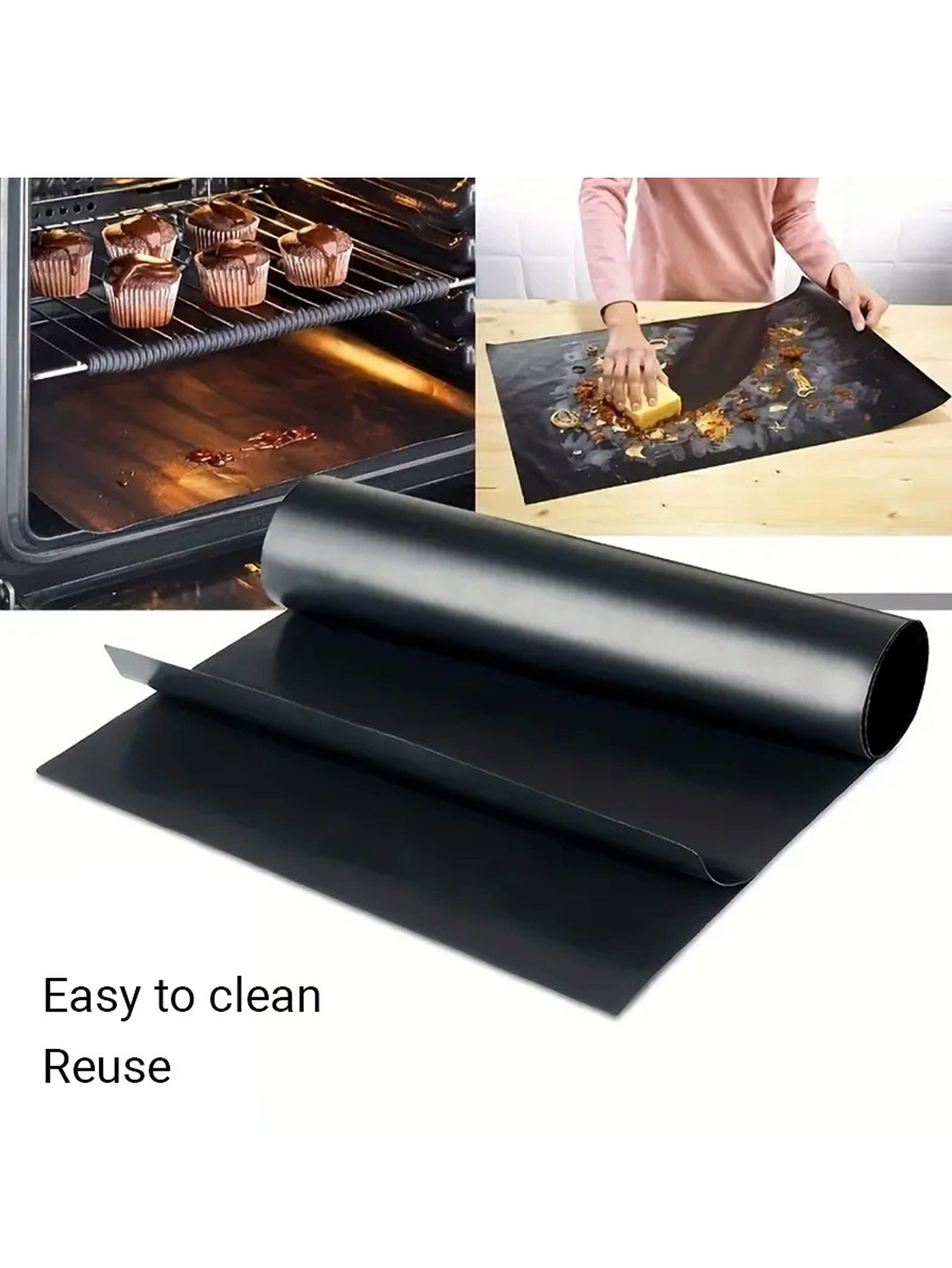 1/2Pcs Oven Mat, Easy to Clean - Heat Resistant Mat avaliação e preço