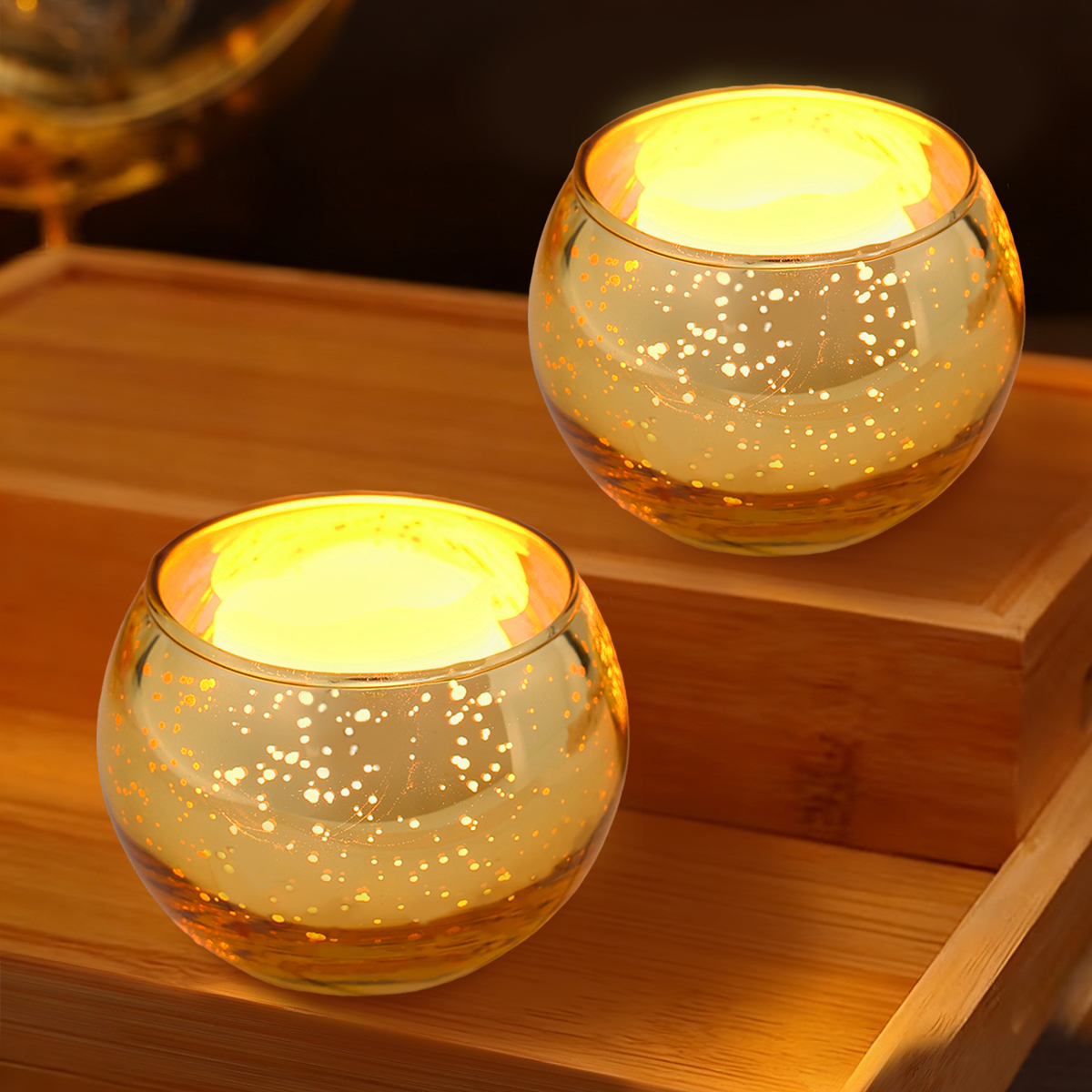 Round Gold Glass Candle Holder - Candle Glass Supplies avaliação e preço