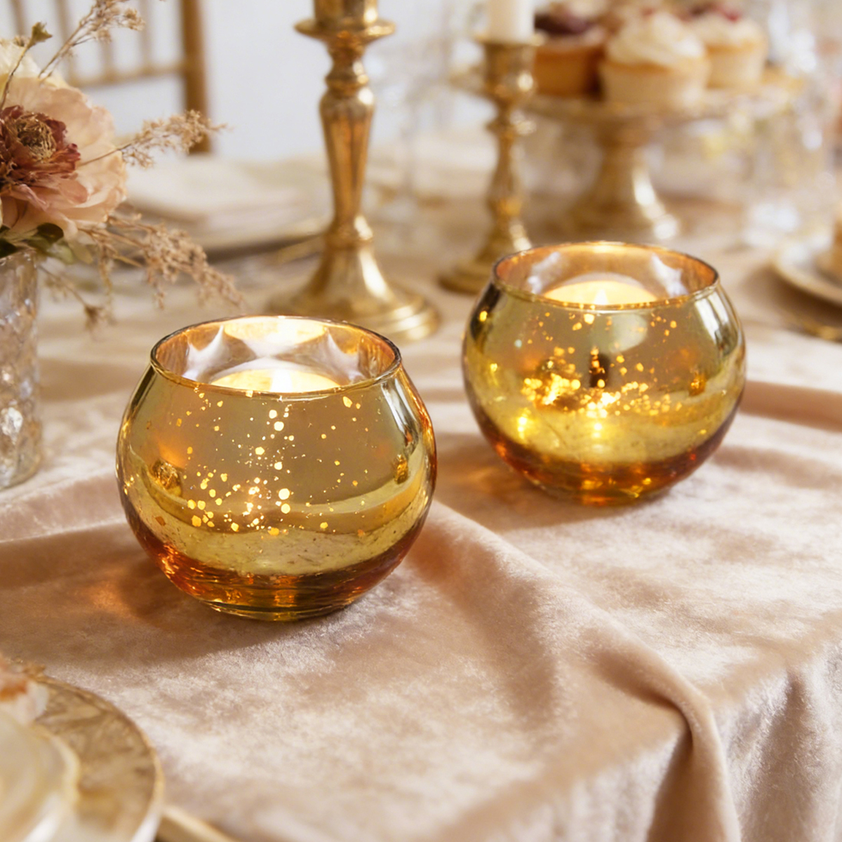 Round Gold Glass Candle Holder - Candle Glass Supplies avaliação e preço