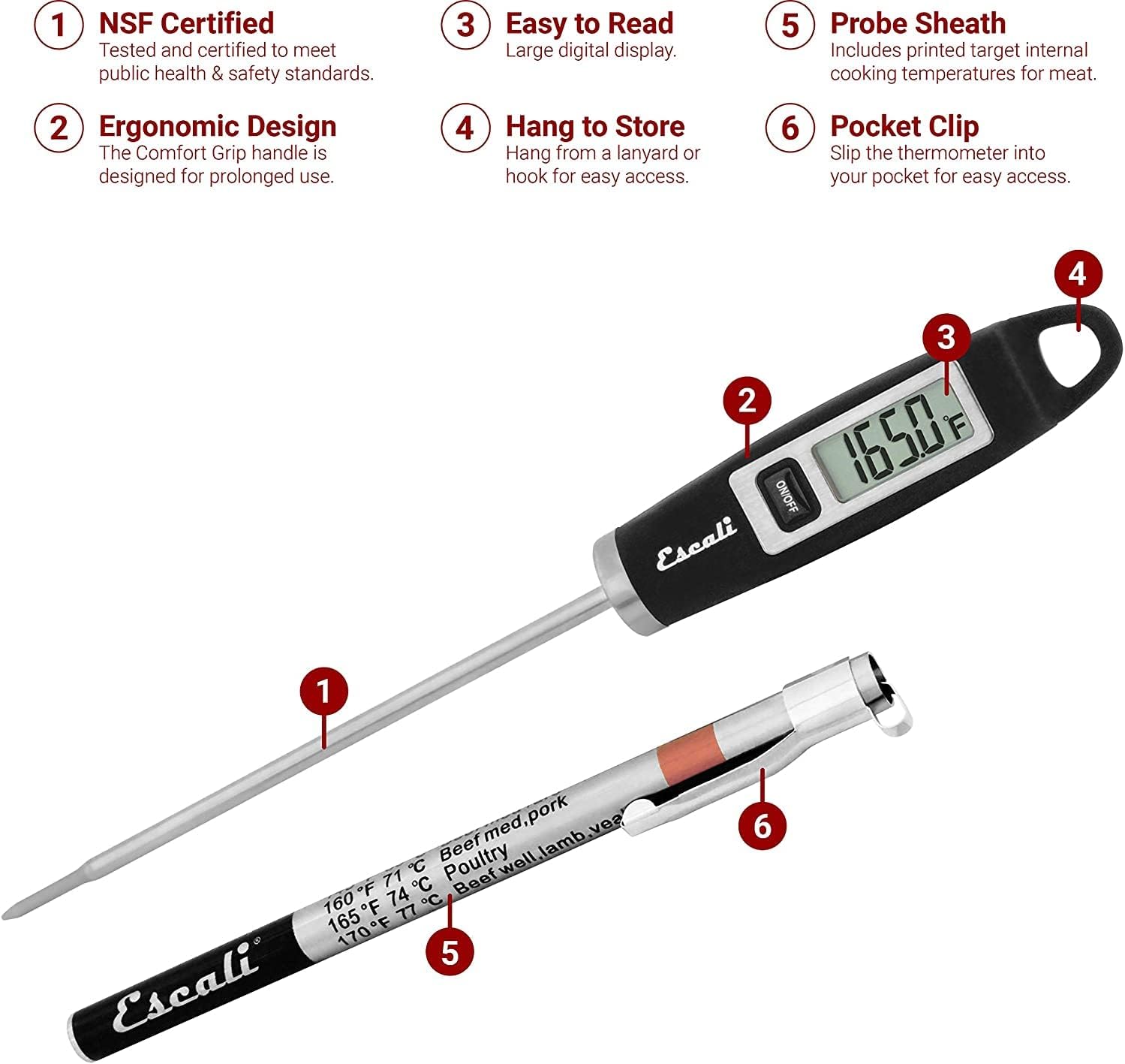 Digital Meat Thermometer with  - Digital Thermometer Probe avaliação e preço