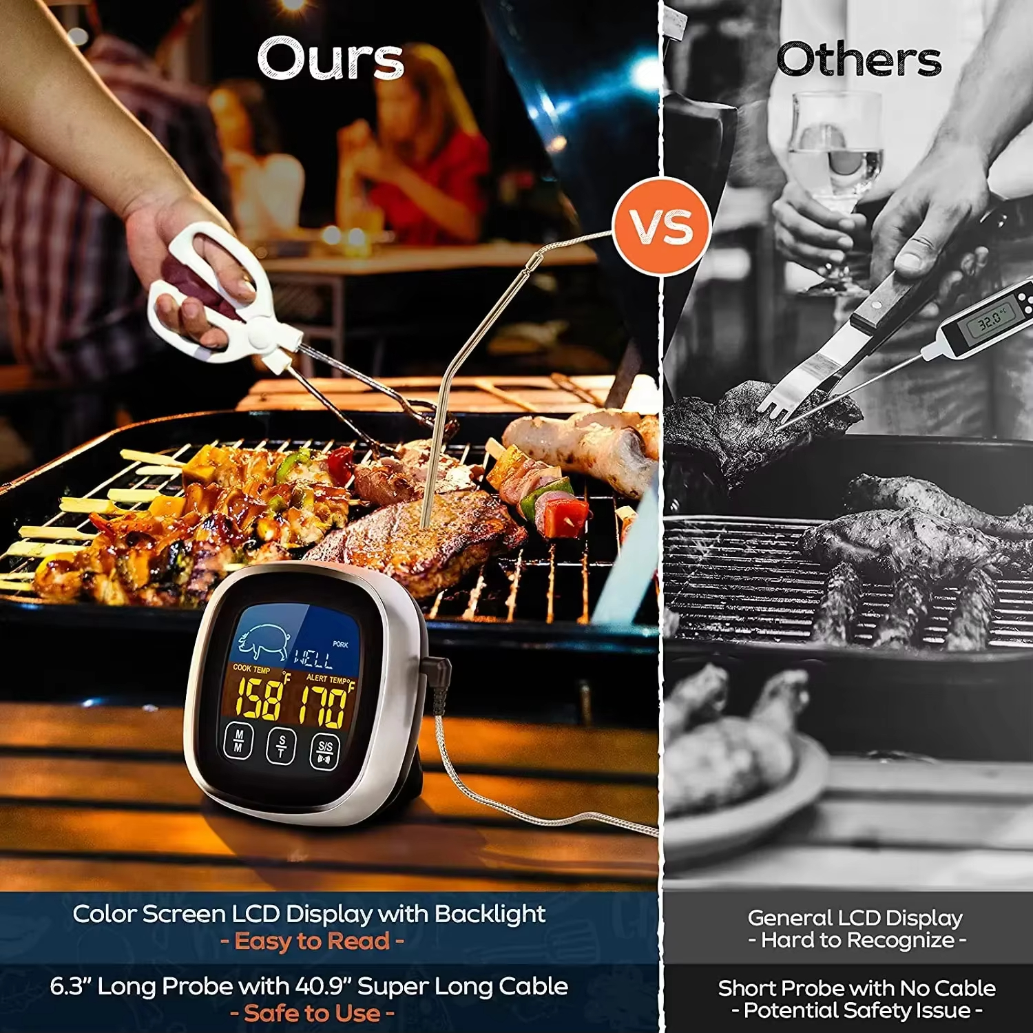 HOMEFISH Digital Meat Kitchen  - Digital Thermometer Probe avaliação e preço