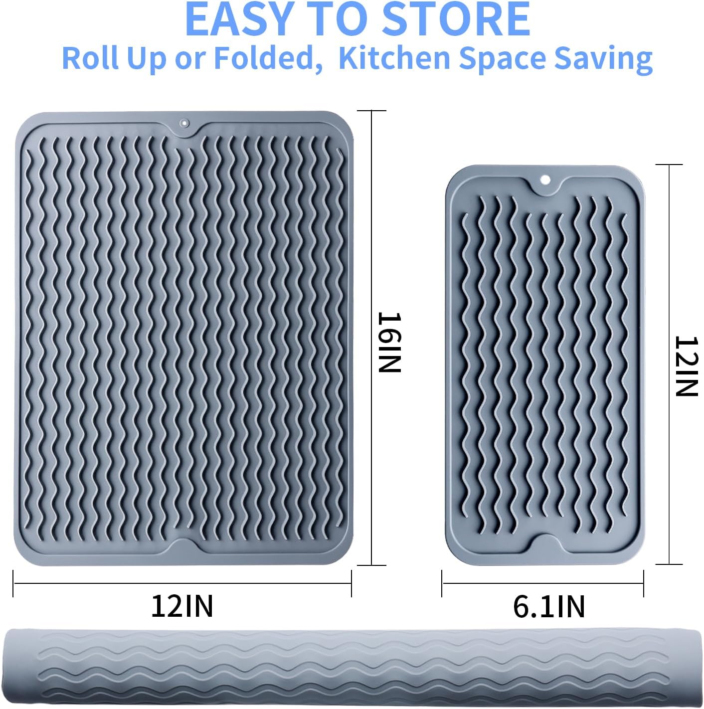 Silicone Dish Drying Mat 2 Pac - Heat Resistant Mat avaliação e preço
