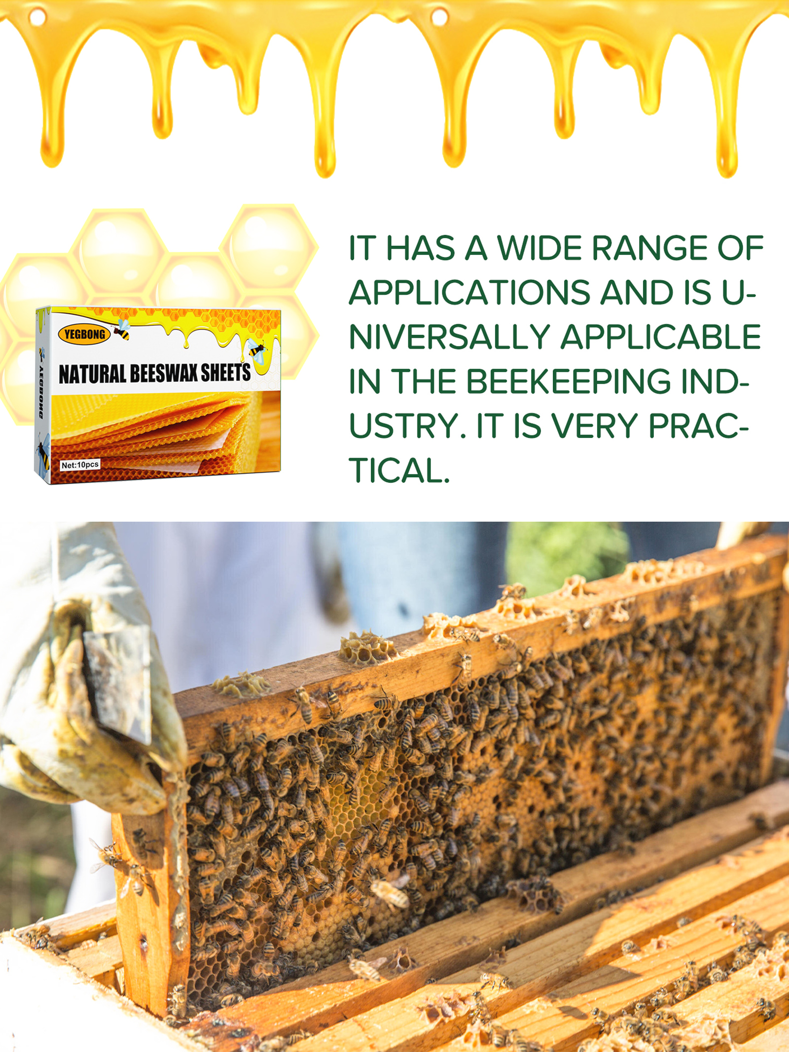 10Pcs Natural Honeycomb Bee Wa - Candle Supplies Storage avaliação e preço