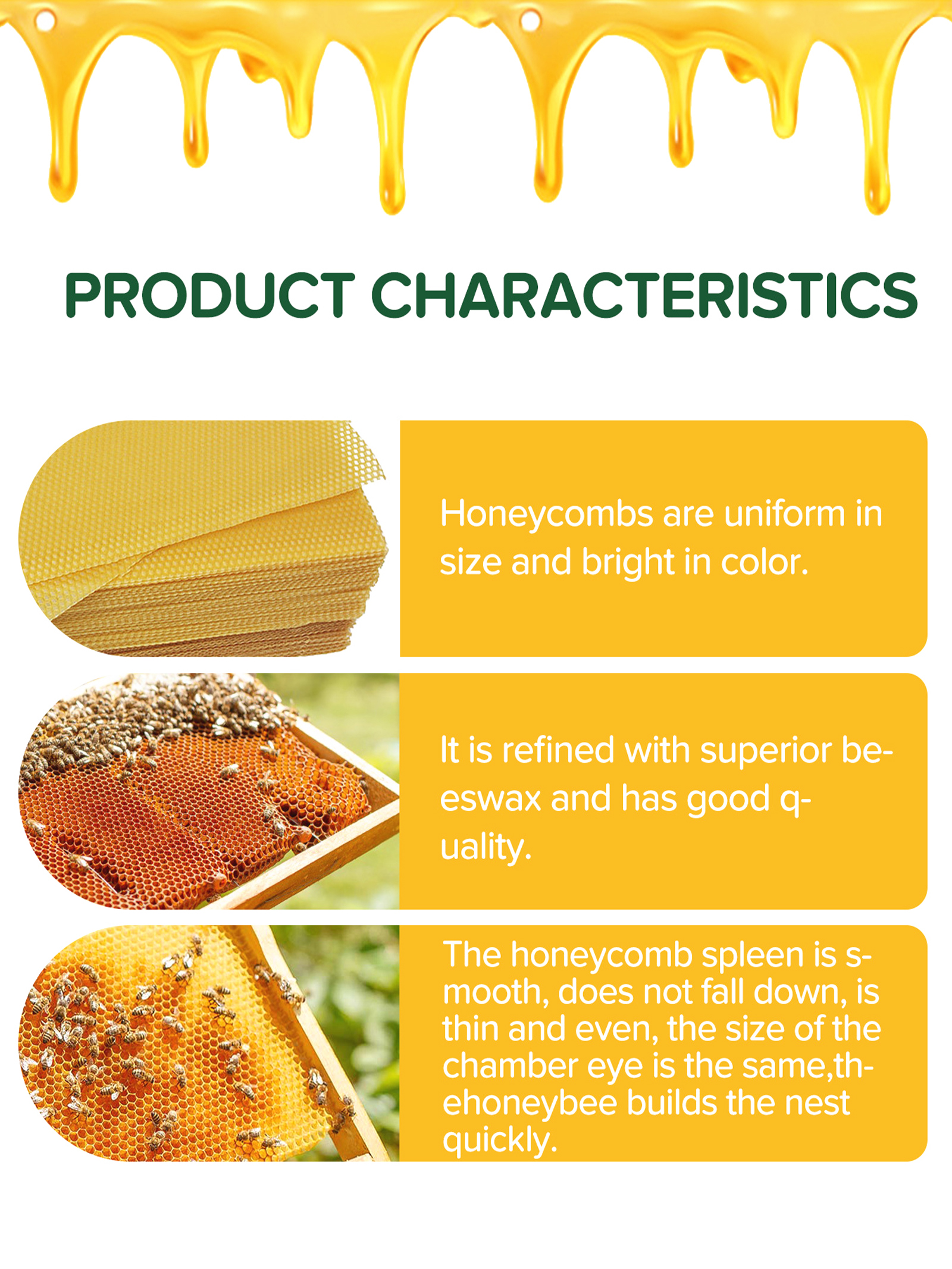 10Pcs Natural Honeycomb Bee Wa - Candle Supplies Storage avaliação e preço