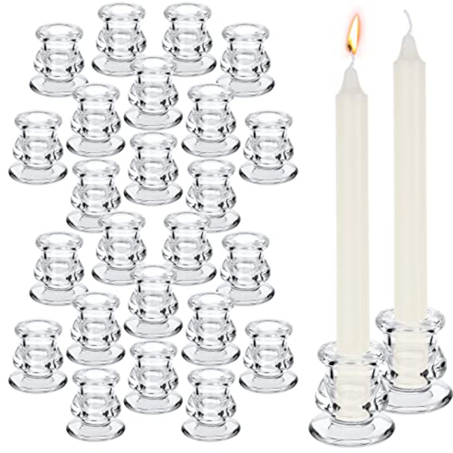24 Pcs Candlestick Holders Gla - Candle Glass Supplies avaliação e preço