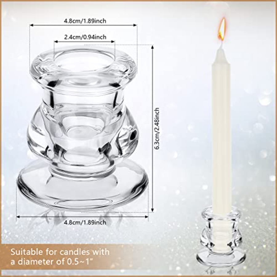 24 Pcs Candlestick Holders Gla - Candle Glass Supplies avaliação e preço