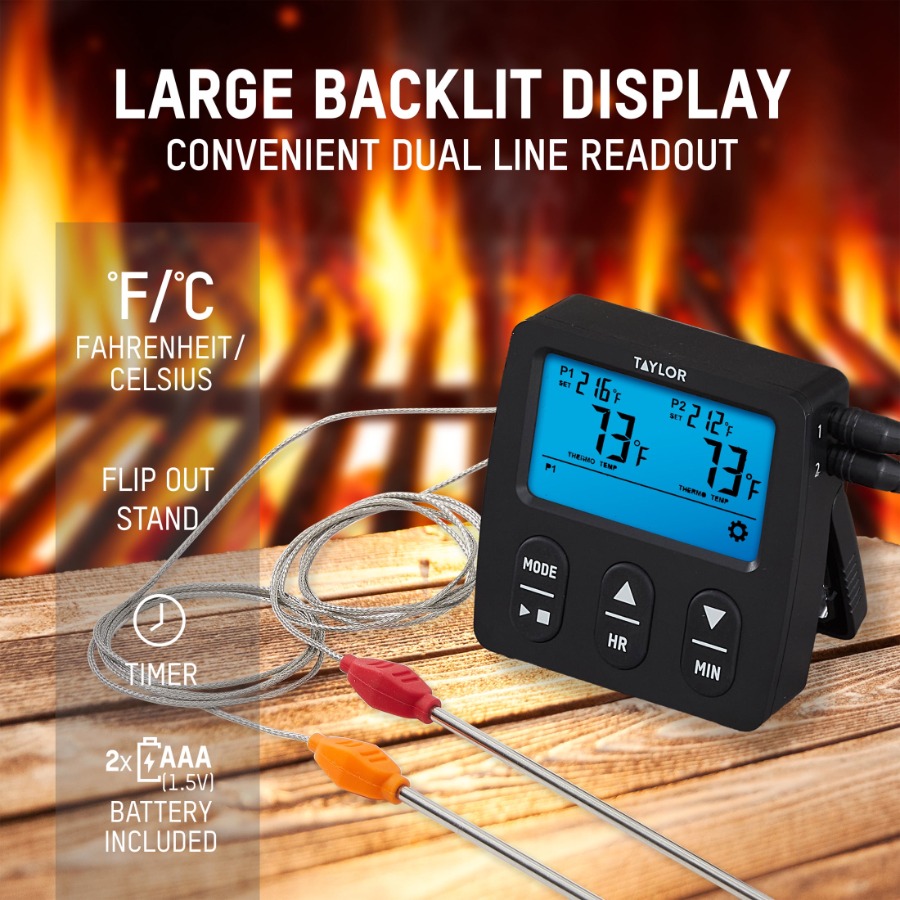 Taylor Programmable Dual Probe - Digital Thermometer Probe avaliação e preço