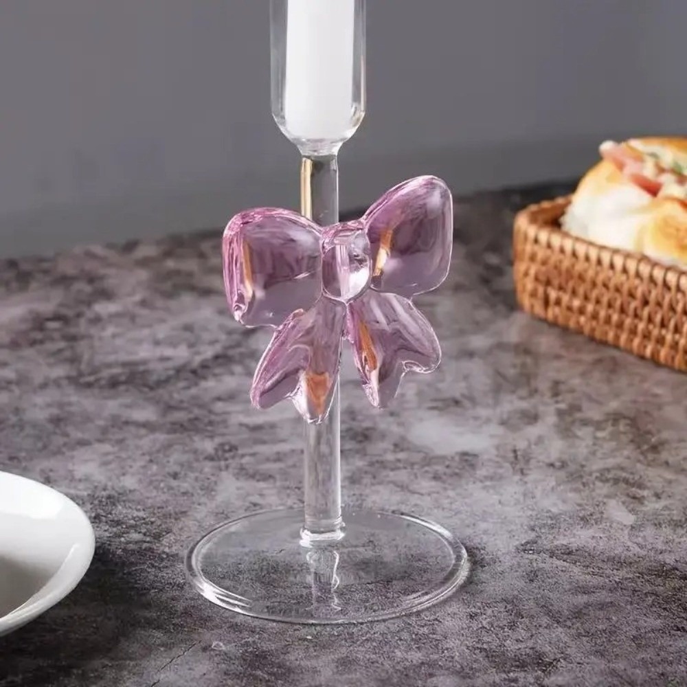 Clear Bow Candle Holder Tall G - Candle Glass Supplies avaliação e preço