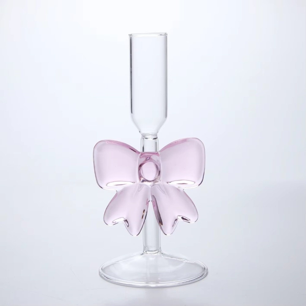 Clear Bow Candle Holder Tall G - Candle Glass Supplies avaliação e preço