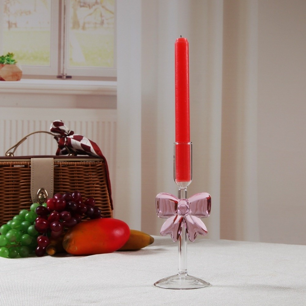 Clear Bow Candle Holder Tall G - Candle Glass Supplies avaliação e preço